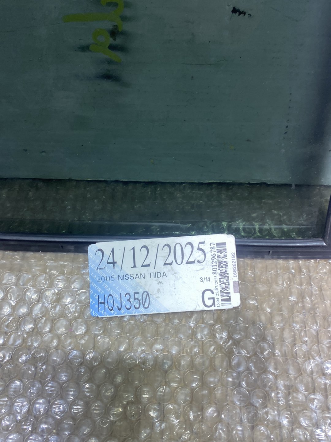 2005 Nissan Tiida- Left Rear Quarter Door Glass PN: see photos