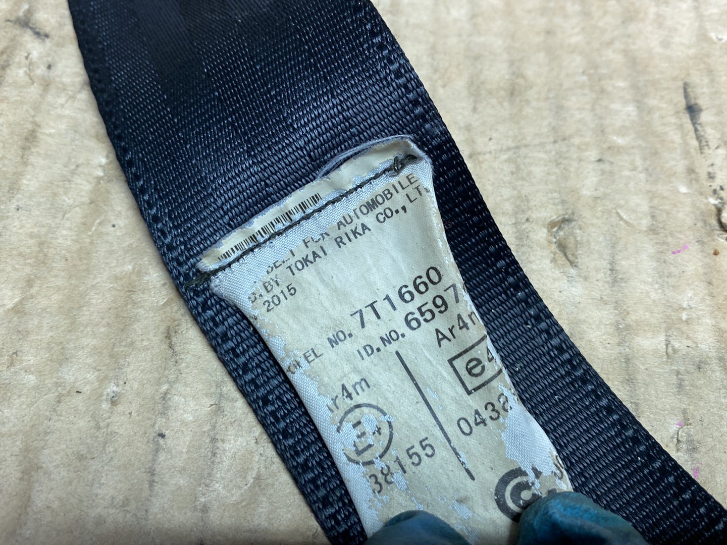 2015 Toyota Prius ZVW30 - Right Rear Seat belt