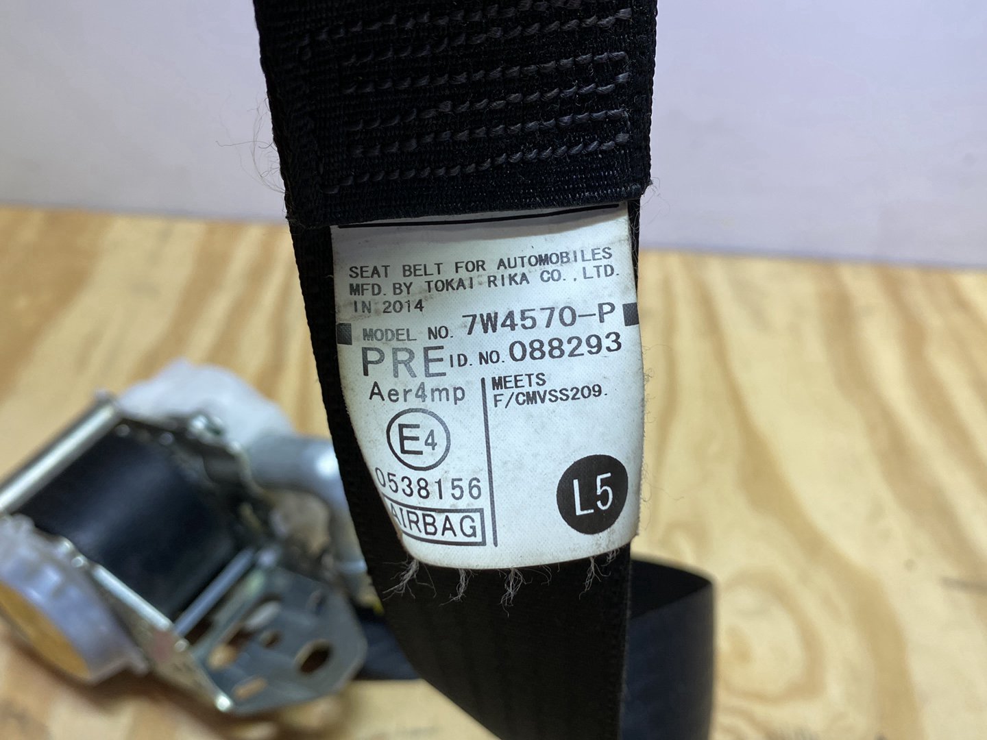 2014 Toyota Prius ZVW30 - Left Front Seat Belt PN: see photo
