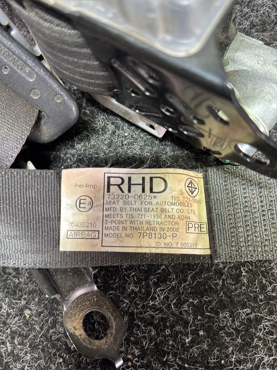 2008 Toyota Camry- Left Front Seat Belt PN: Model No 7P8130-P