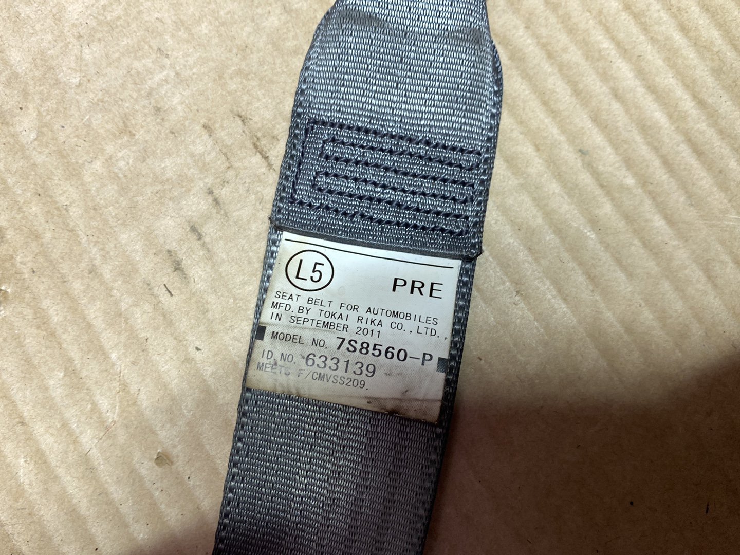 Used Toyota Prius W30- Left Front Seat Belt PN: see photo