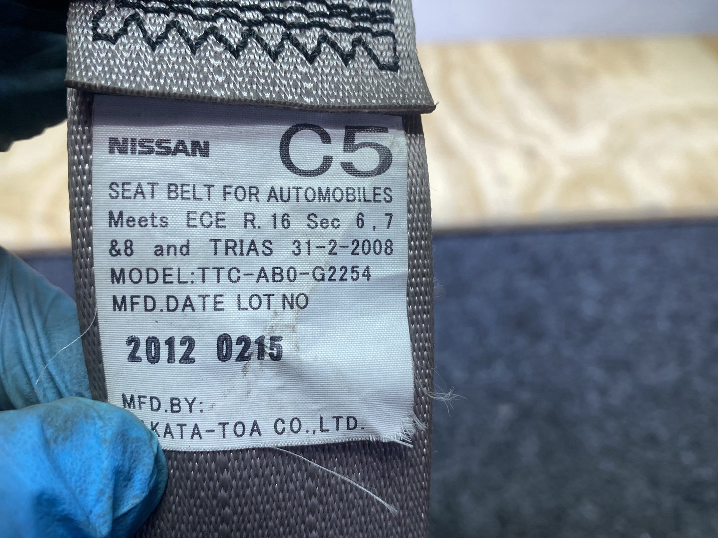 2012 Nissan March IV K13 K13 - Rear Centre Seat Belt