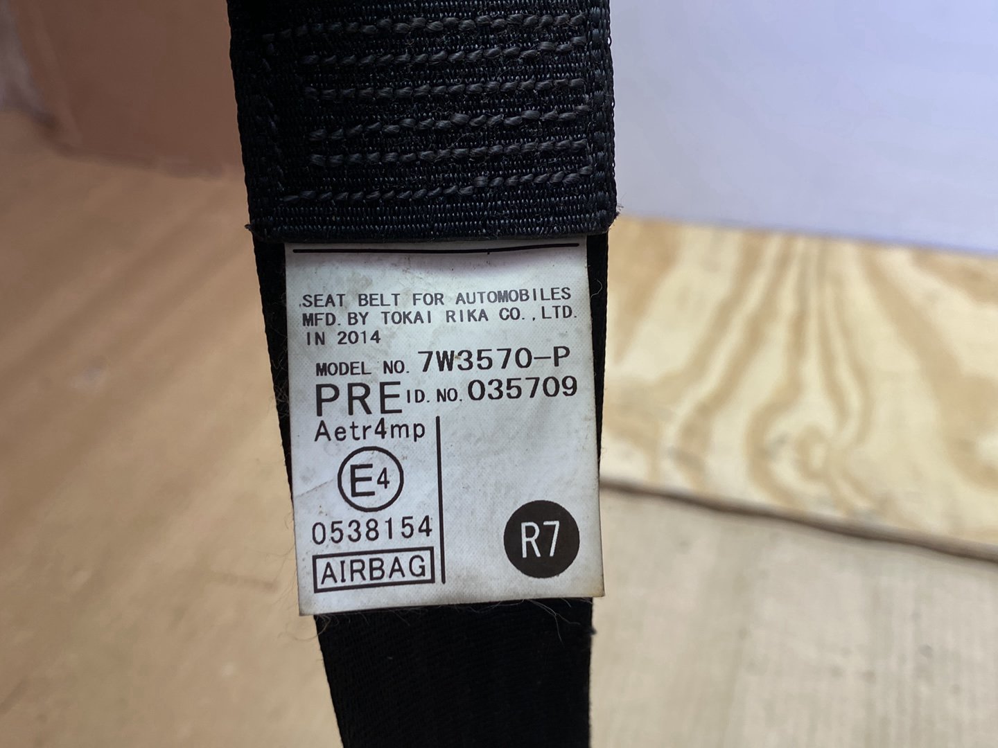2014 Toyota Prius ZVW30 - Right Front Seat Belt PN: see photo