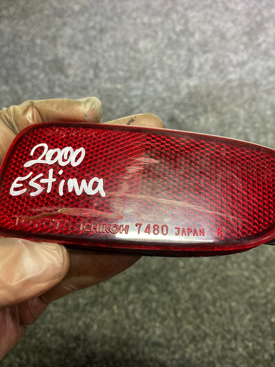 2000 Toyota Estima - Right Rear Bumper Reflector PN: ICHIKOH 7480