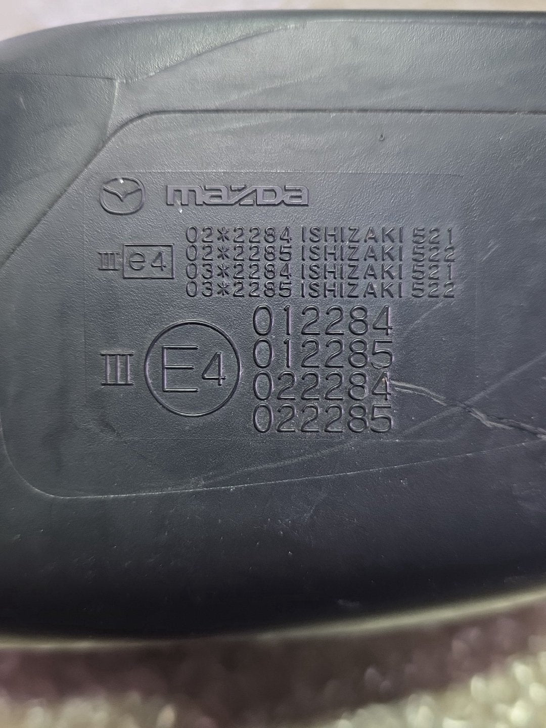 2012 Mazda Biante- Right Door Mirror PN: 7 wires
