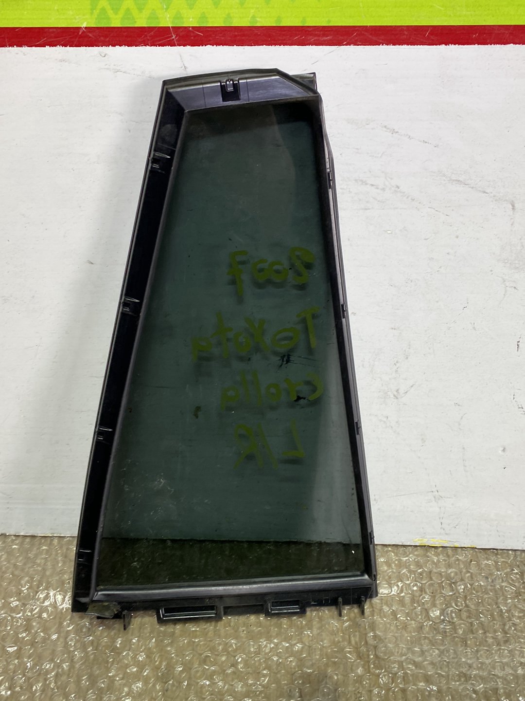 2007 Used Toyota Corolla- Left Rear Quarter Door Glass PN: see photos