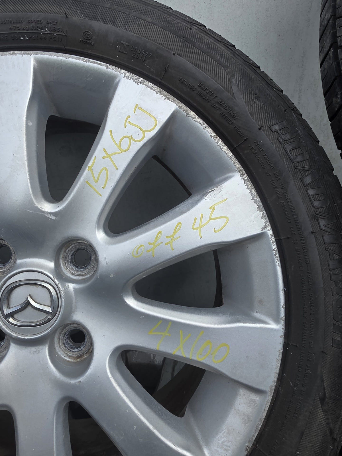 - Mag Wheel Set PN: Stud Pattern 4X100/ Wheel Size 15x6JJ/ Offset 45