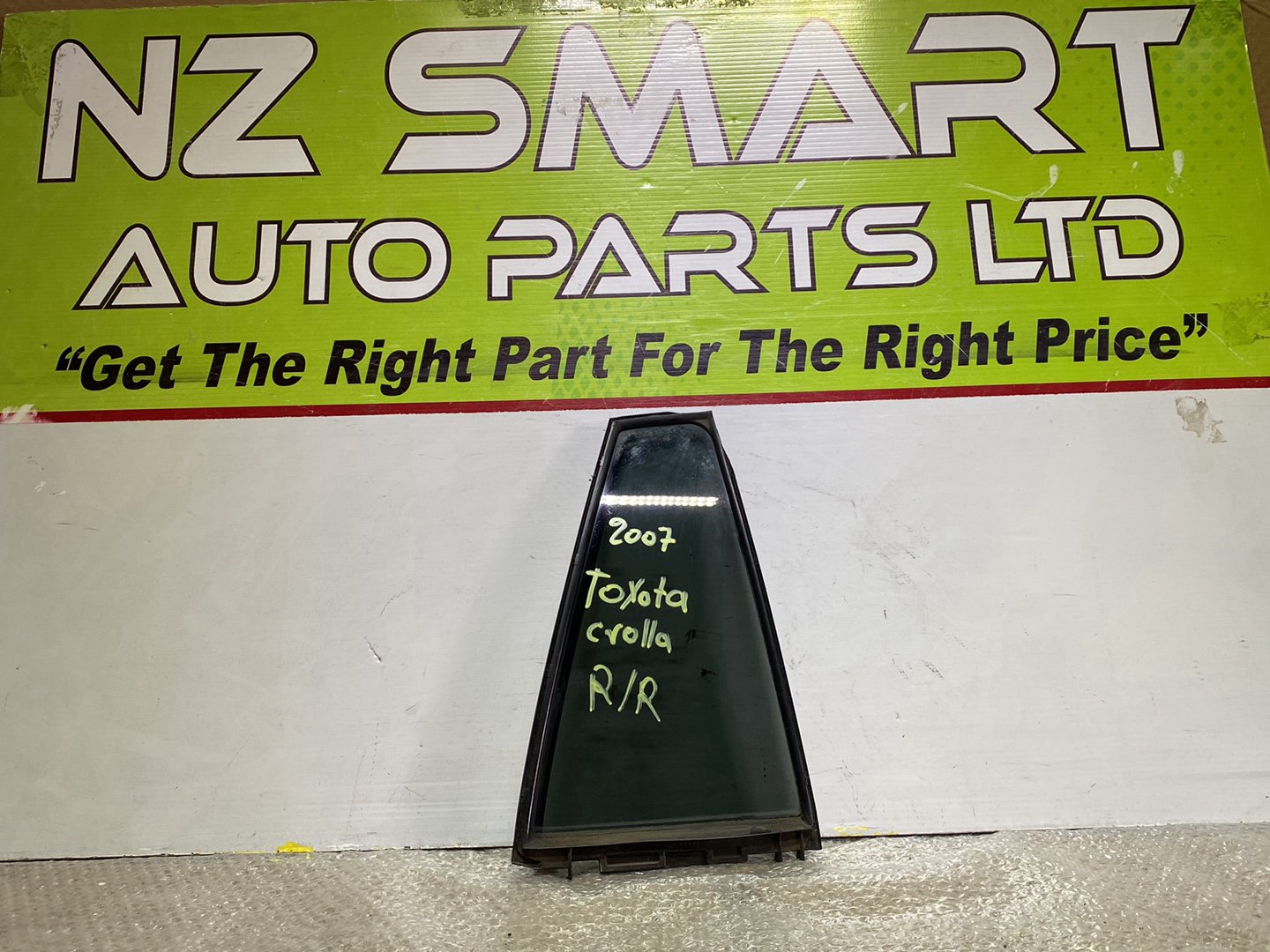 2007 Used Toyota Corolla- Right Rear Quarter Door Glass PN: see photos