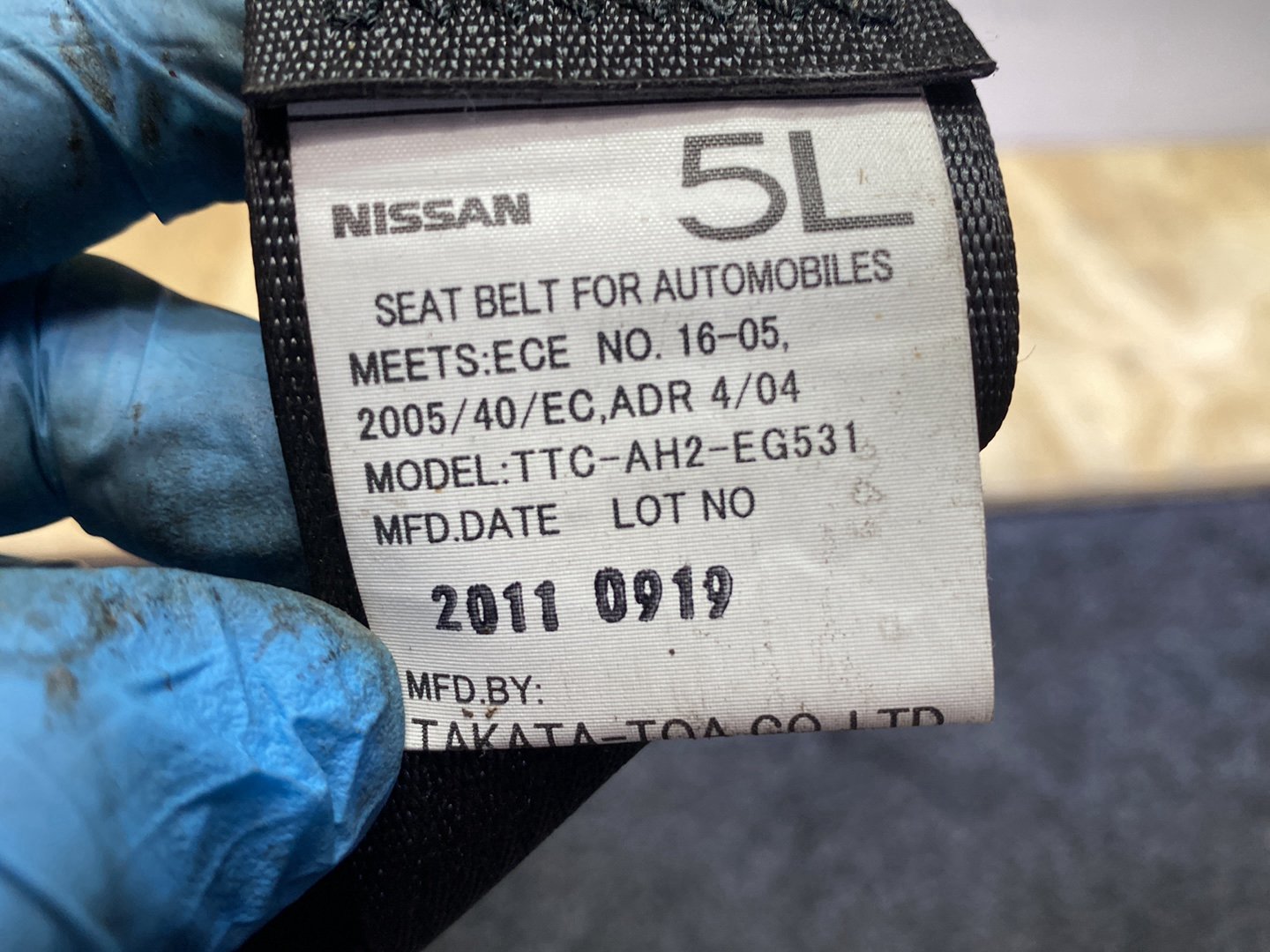 2012 Nissan Micra - Left Front Seat Belt