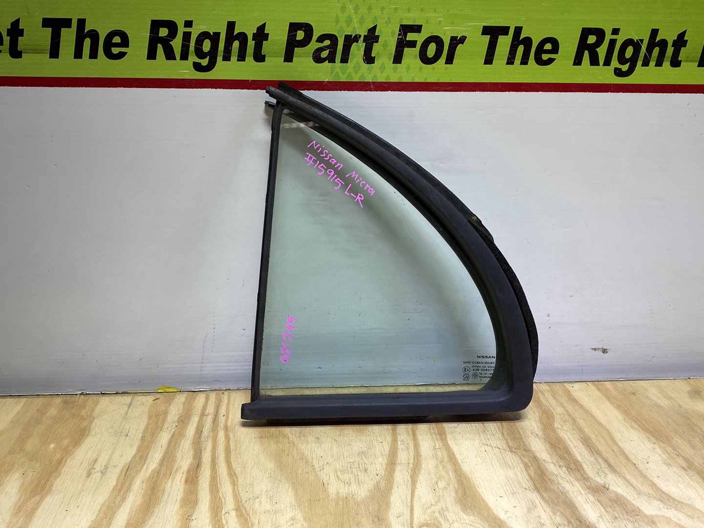 2012 Nissan Micra - Left Rear Quarter Door Glass