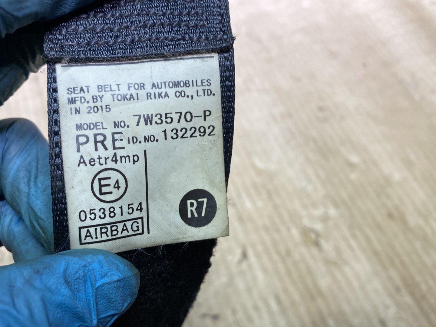 2015 Toyota Prius ZVW30 - Right Front Seat Belt