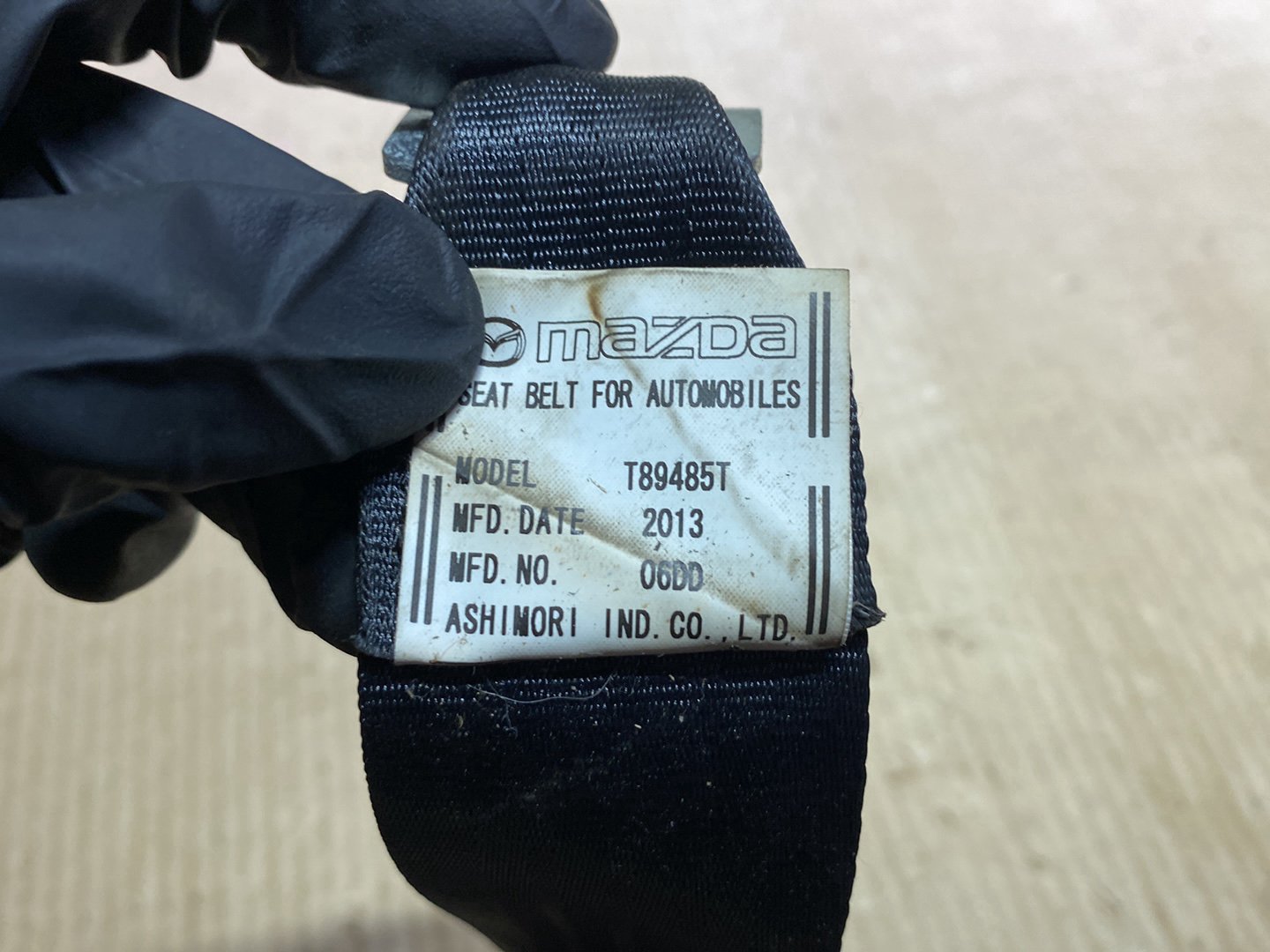 2013 Mazda CX-5 KE2AW - Right Rear Seat belt
