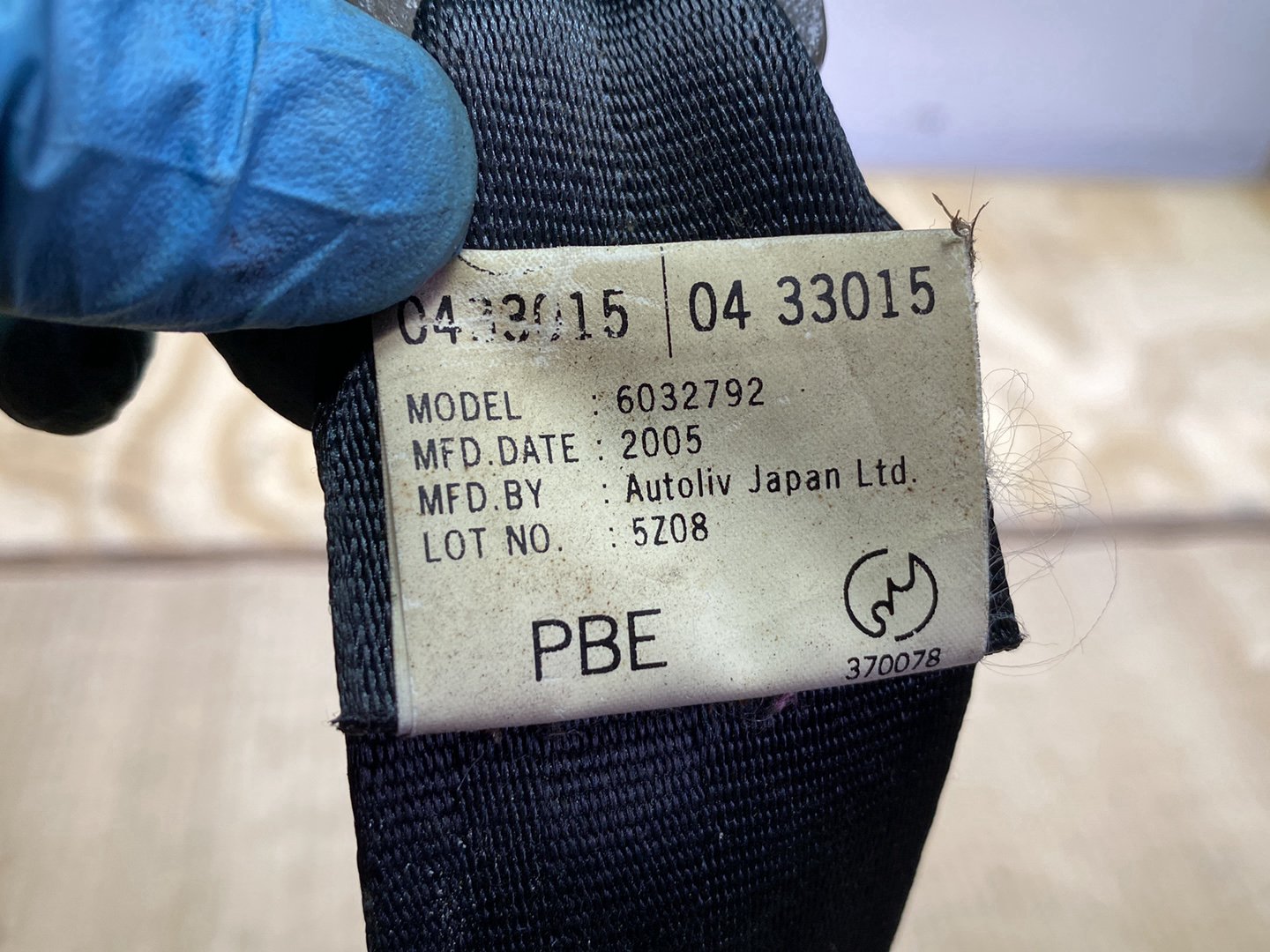 2005 Mazda Axela BK5P - Left Rear Seat Belt