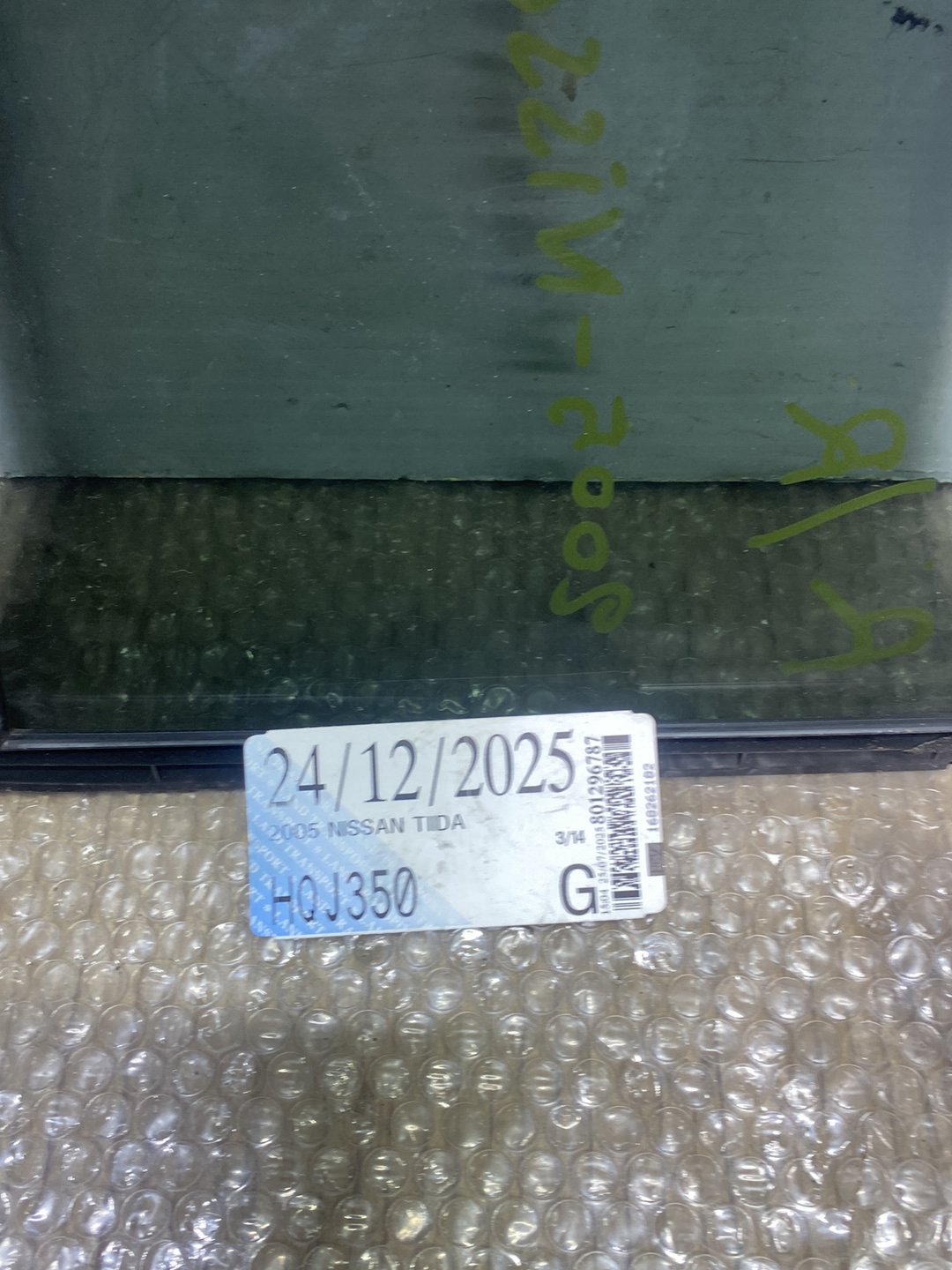 2005 Nissan Tiida- Right Rear Quarter Door Glass PN: see photos