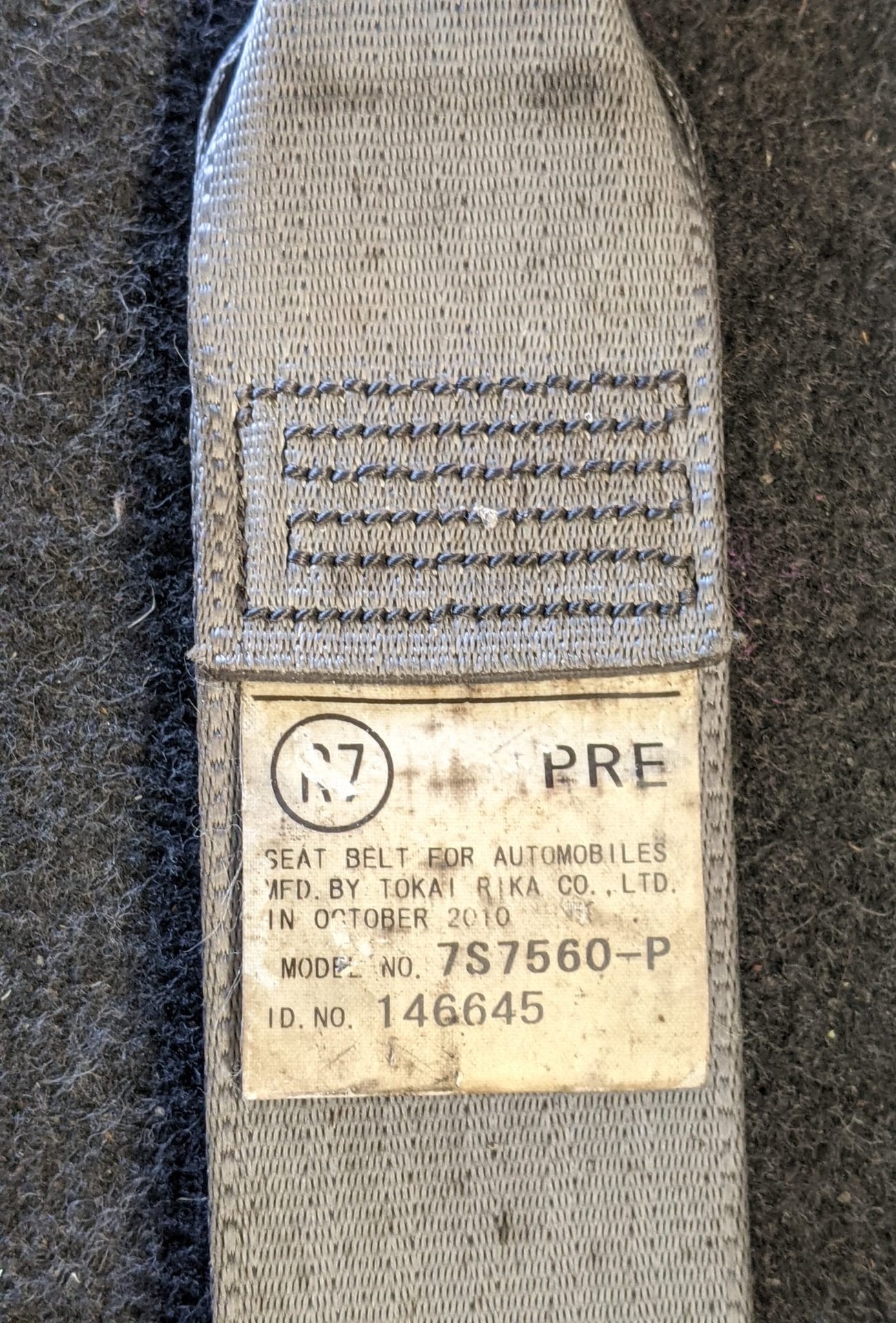 2008 Used Toyota Prius - Right Front Seat Belt PN: 7S7560-P