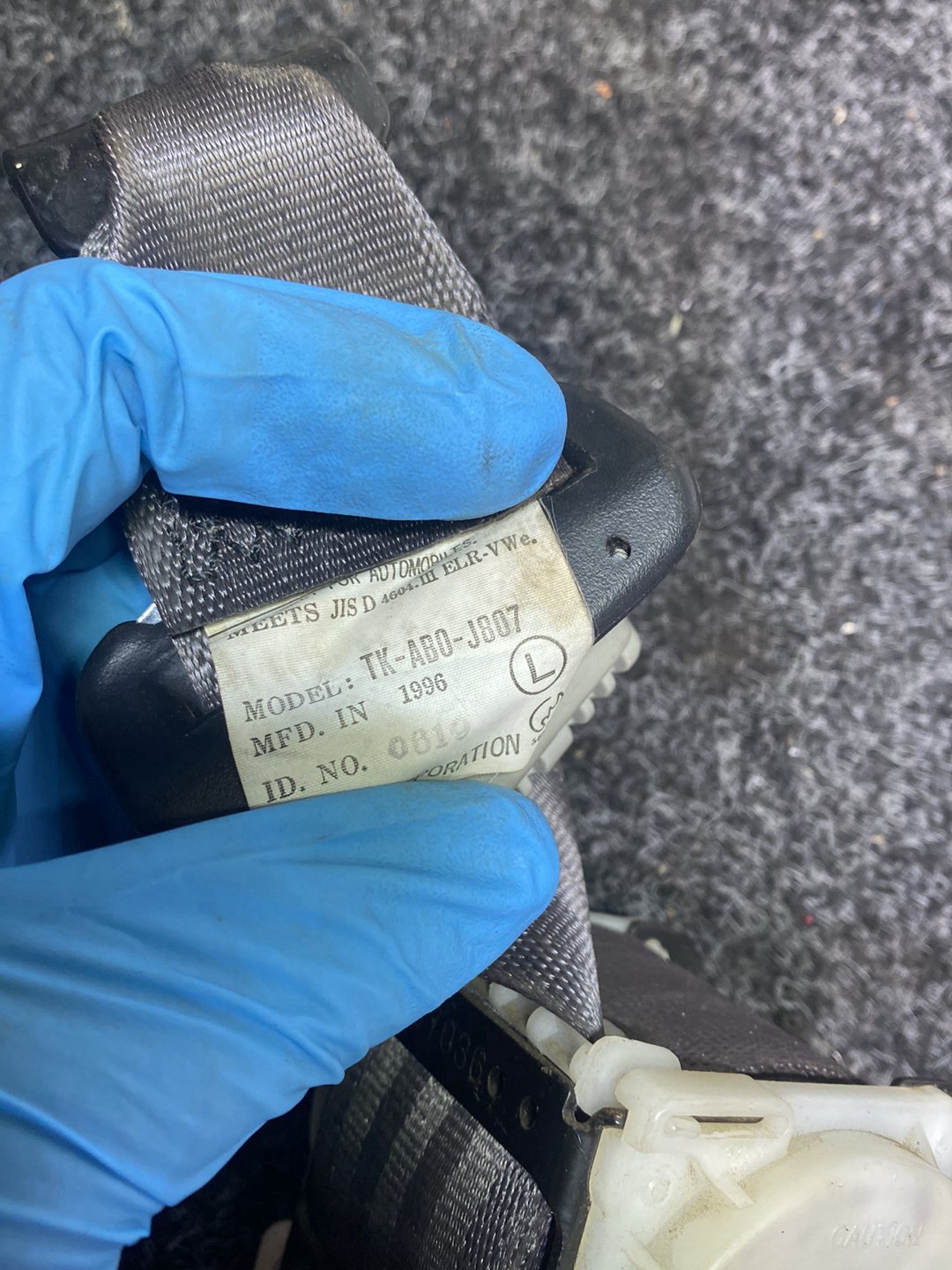 1996 Honda Civic - Left Rear Seat Belt PN: Model No TK-AB0-J807