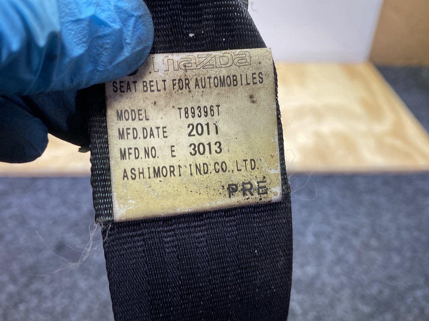 2011 Mazda Biante CCEFW - Right Front Seat Belt