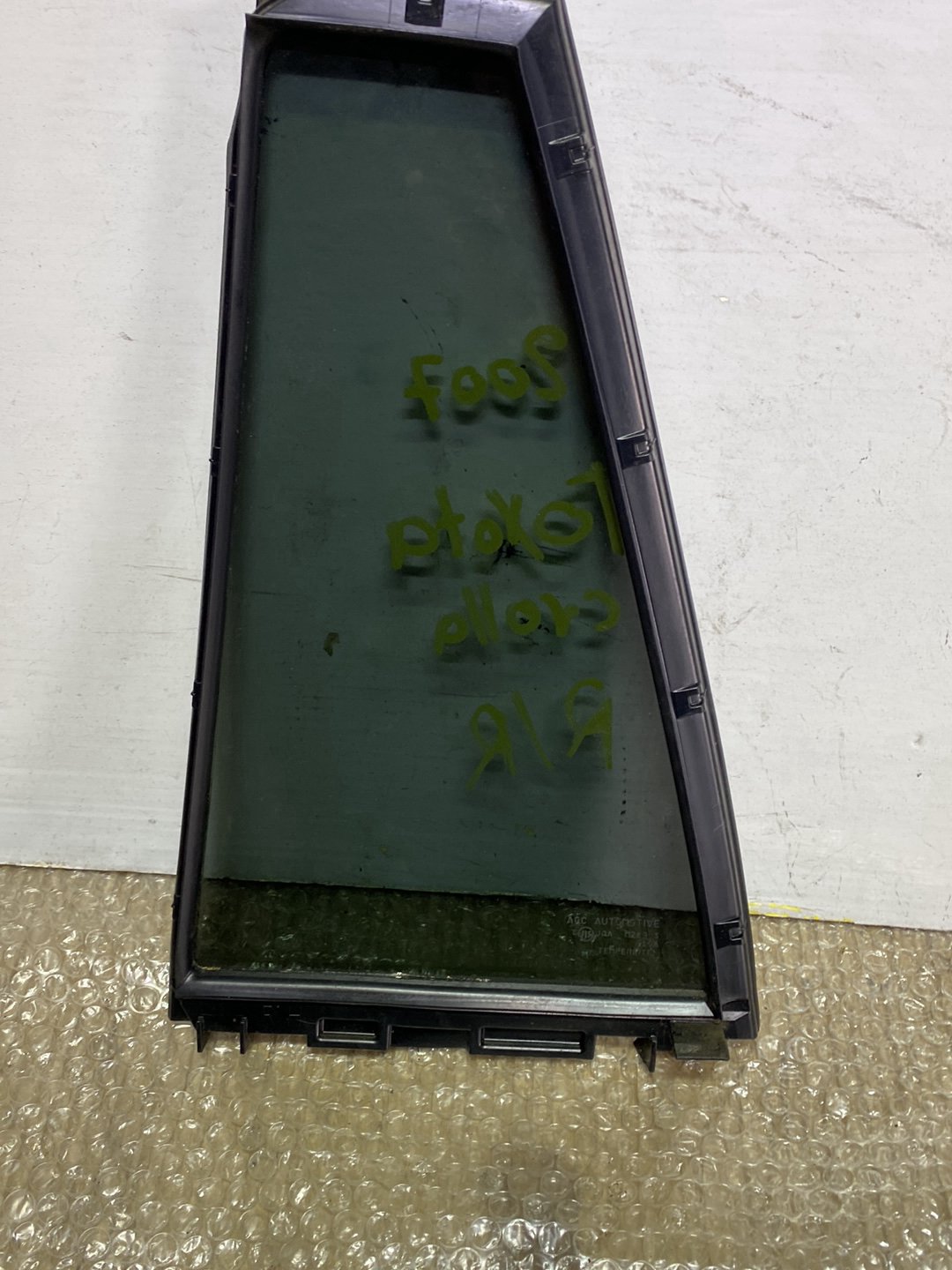 2007 Used Toyota Corolla- Right Rear Quarter Door Glass PN: see photos