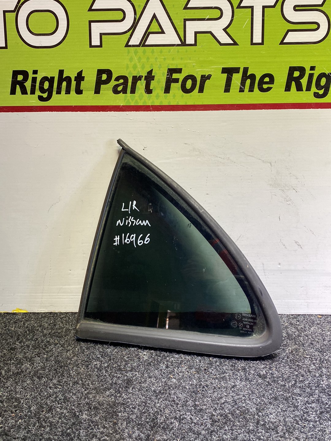 2002 Nissan Pulsar - Left Rear Quarter Door Glass PN: Tint Number M2A2