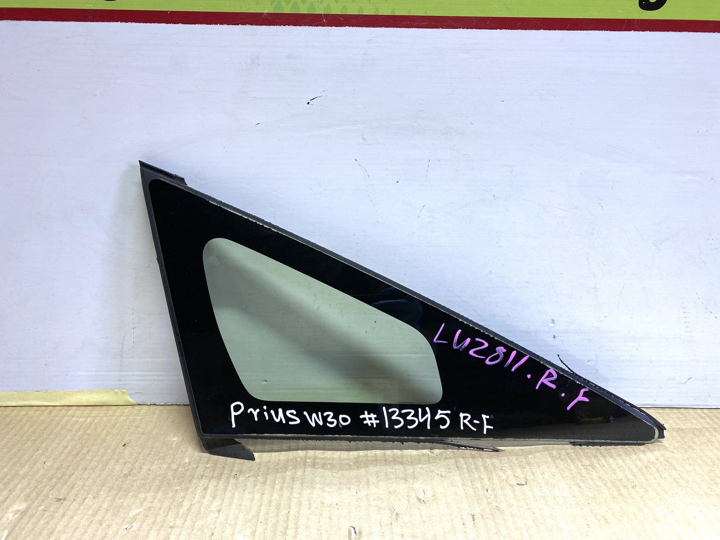 2013 Used Toyota Prius ZVW30 - Right Front Quarter Door Glass