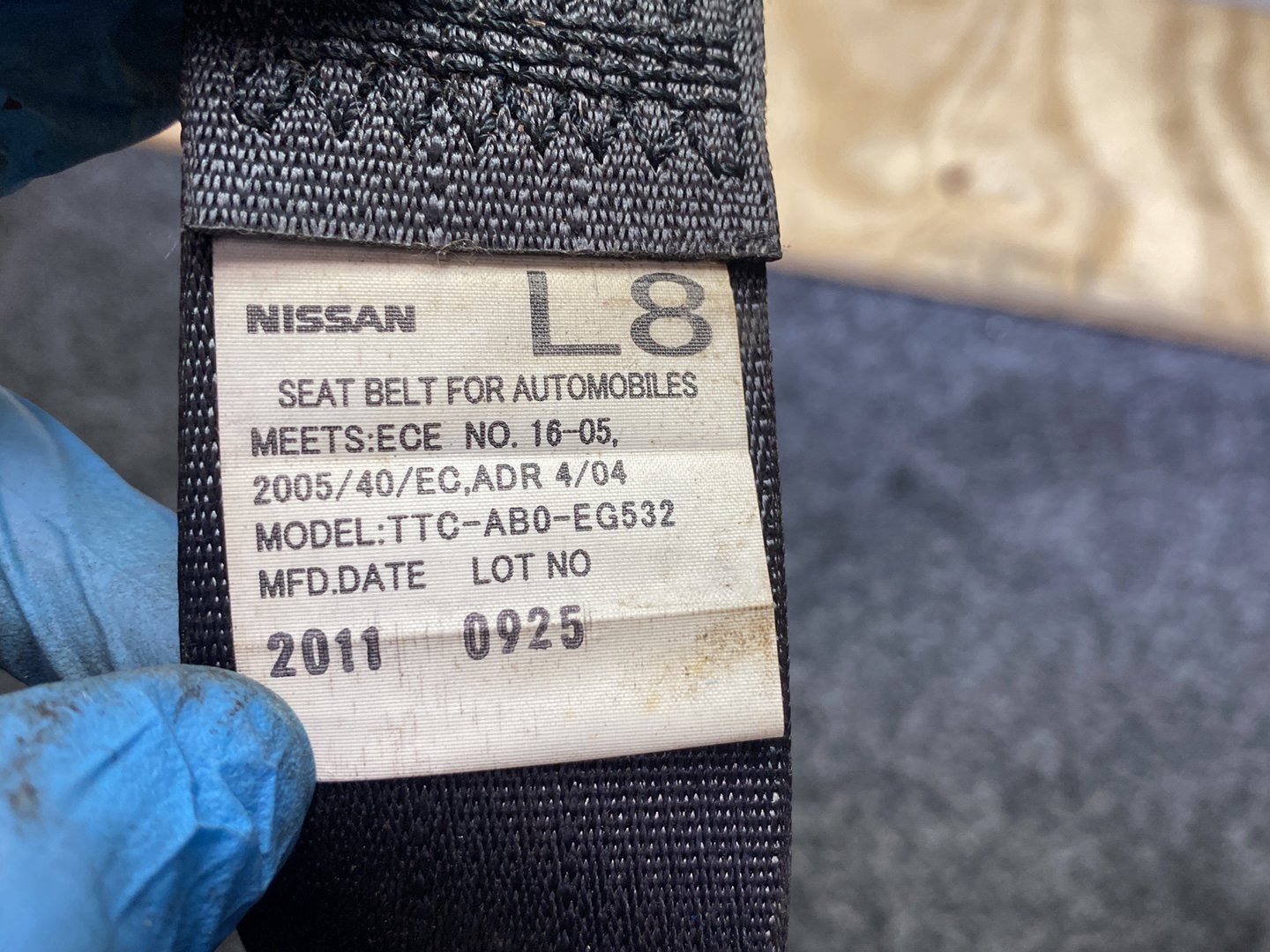 2012 Nissan Micra - Left Rear Seat Belt