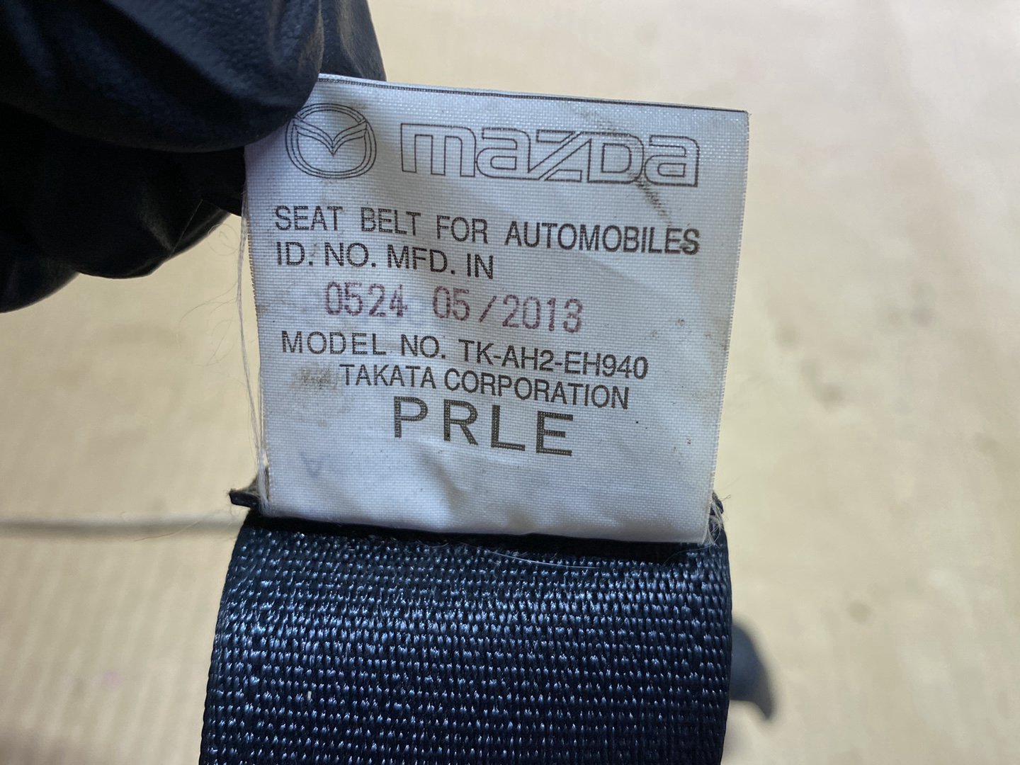 2013 Mazda CX-5 KE2AW - Right Front Seat Belt PN: see photo