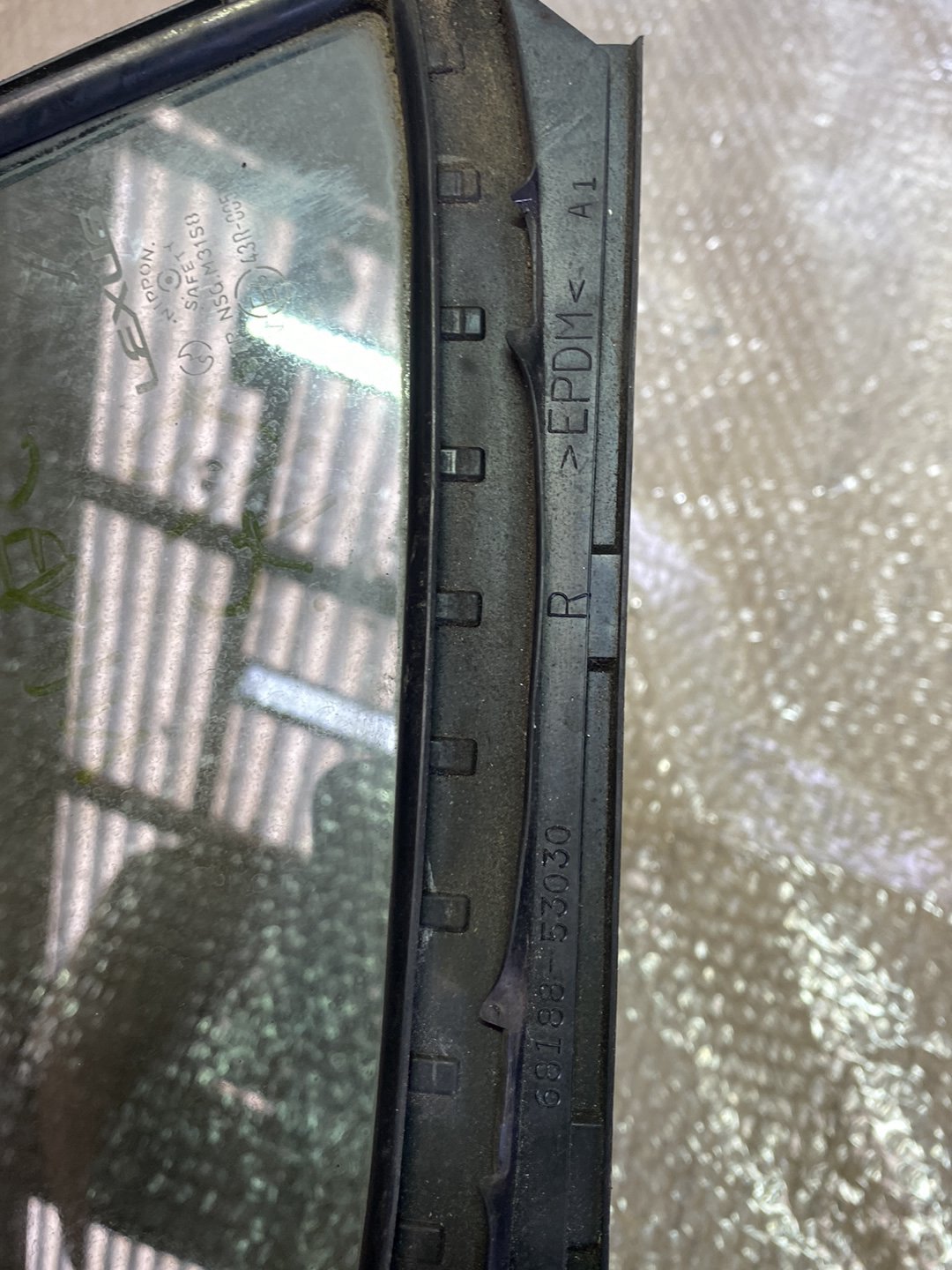 2007 Used Lexus IS250- Right Rear Quarter Door Glass PN: Tint Number M31S8