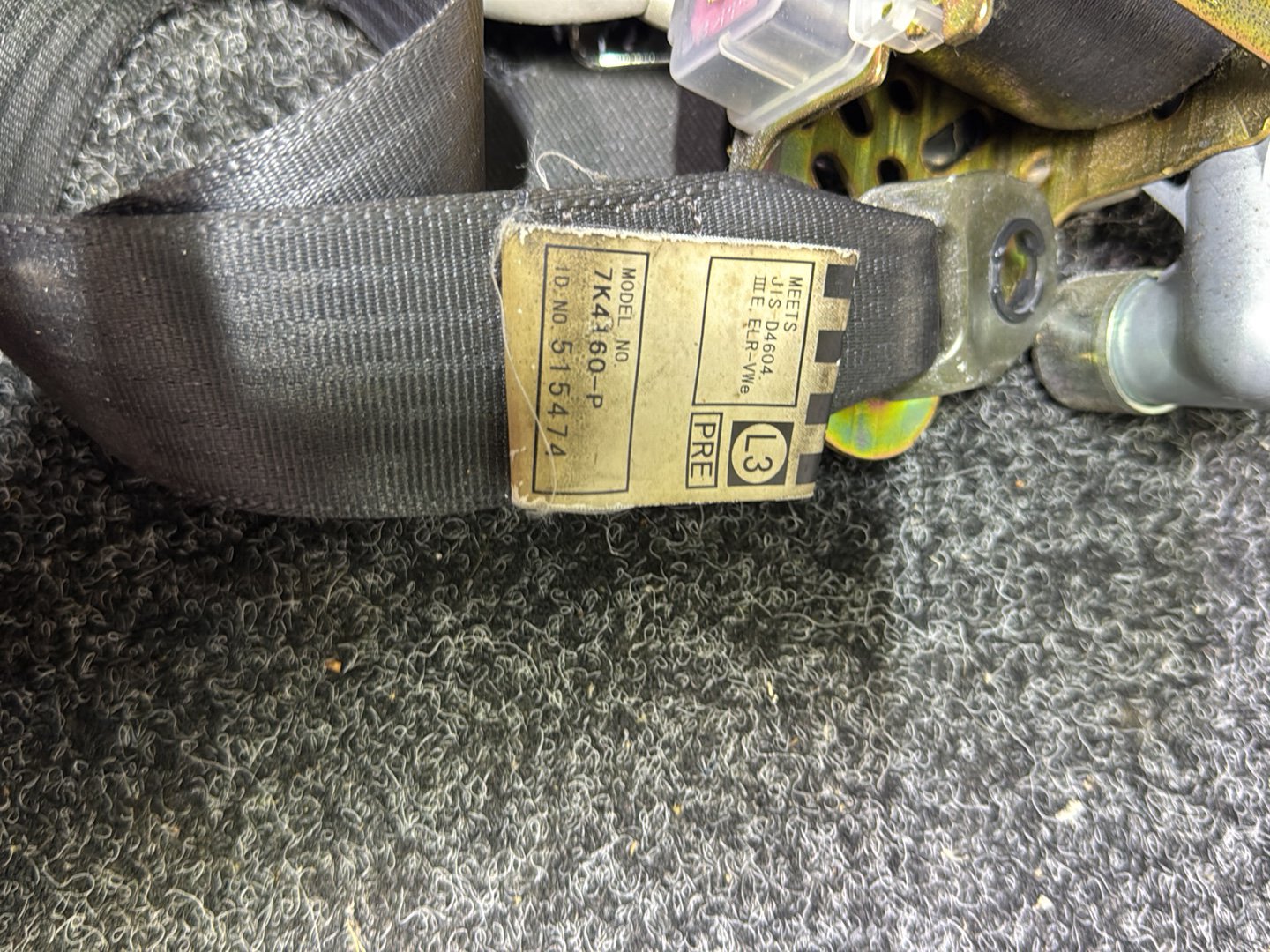 2001 Toyota Allex- Left Front Seat Belt PN: Model No 7K4160-P